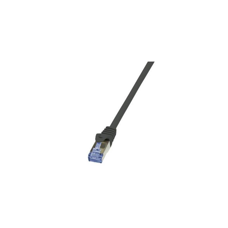 PATCH CORD S/FTP LOGILINK Cat7- LSZH- cupru- 600MHz- mufe RJ45 Cat6a- 15 m- negru- AWG26- dublu ecranat CQ4043Stimbru verde 018