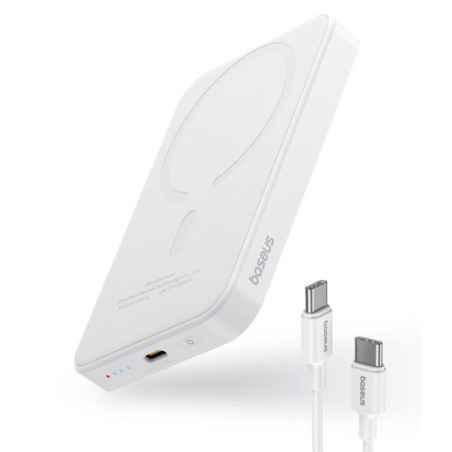 POWER BANK Baseus Magnetic Mini Wireless- 5000mAh- 20W- 2 x USB Type-C output/input- 15W wireless charging- include cablu USB Ty