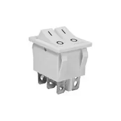 Comutator dublu 2xON-ON - 15A/250V - 37x31x25 mm - alb