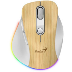 MOUSE Genius Ergo 9000S Pro”- Mini-Size- Duo-ModeBT24GHz)- Wireless- Rechargeable- RGB Light- Pine Wood- 31030039407timbru ver