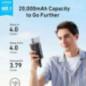 POWER BANK Anker Zolo 20000 mAh- 30W cablu USB-C incorporat- 1 x USB-C- 1 x USB-A- afisaj LED- 350g- negru- A1689H11timbru verde