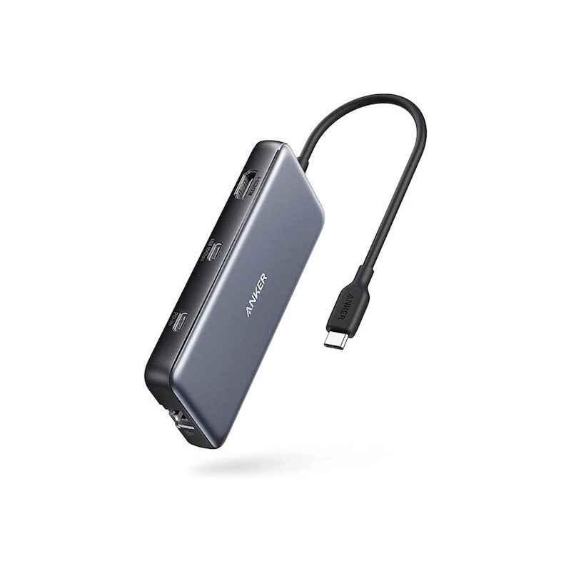DOCKING Station Anker 555 8-in-1- porturi: 2 x USB-C- 2 x USB-A- HDMI 4K @60Hz- 1 x RJ-45 10 Gbps- PD 85W- conectare prin USB-C-