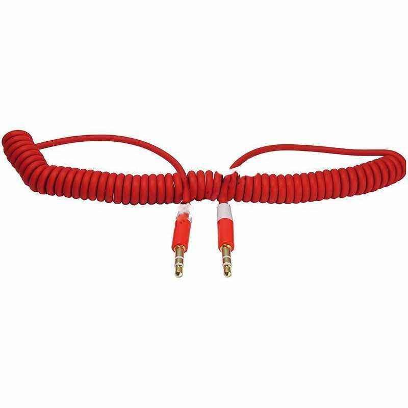 Cablu A/V spiralat jack tata 3.5mm 3 contacte - jack tata 3.5mm 3 contacte - rosu Cablu A/V spiralat jack tata 3.5mm 3 contacte - jack tata 3.5mm 3 contacte - rosu