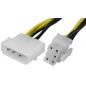 Cablu adaptor Molex IDE tata - PCI-E 6 pini tata - 25 cm