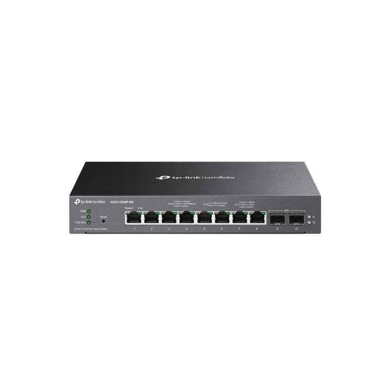 SWITCH TP-LINK POE Omada 8-Port 25GBASE-T si 2-Port 10GE SFP Smart Switch cu 8-Port PoE- carcasa metalica SG2210XMP-M2timbru ver