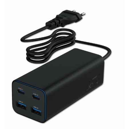ALIMENTATOR retea 220V GEMBIRD- universal- 2 x USB-A 2 x USB-C 3A - max 100W PD GaN- protectie: scurtcircuit- supraincarcare- s