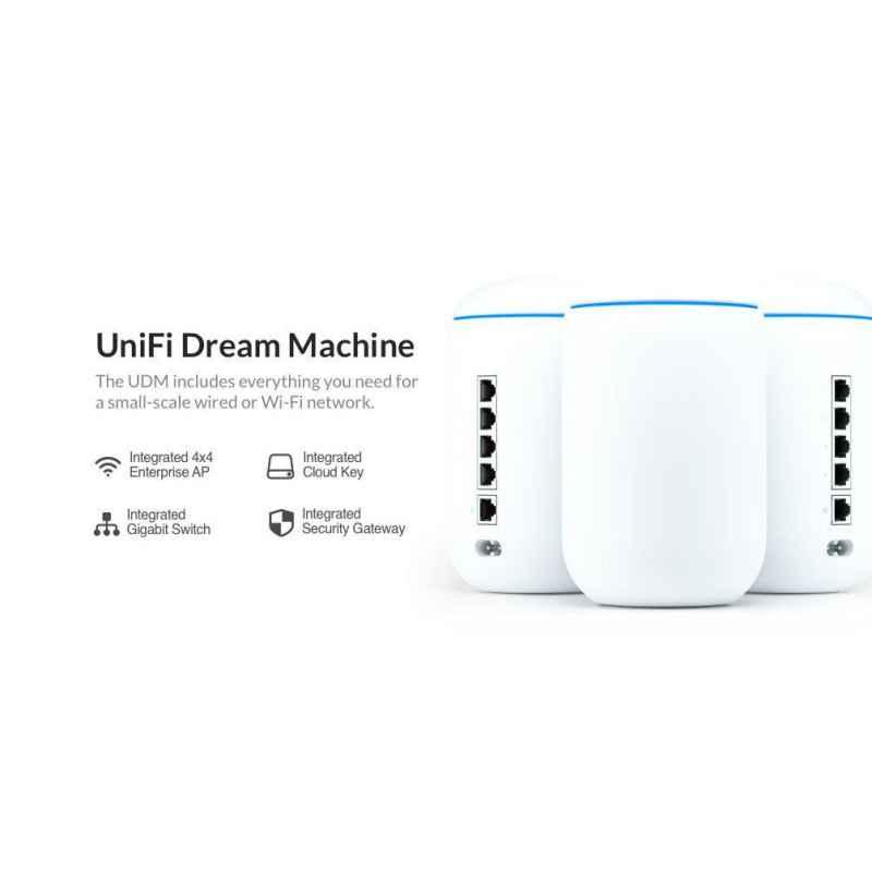 ROUTER Ubiquiti Dream Machine- wired- port LAN 10/100/1000 x 8- port WAN 10/100/1000 x 1- UDMtimbru verde 08 lei)