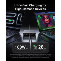 Alimentator retea Anker- 200W- GaN- 4 x USB-C- 2 x USB-A- QC- PD- argintiu- A2683341timbru verde 018 lei) - 0194644041007