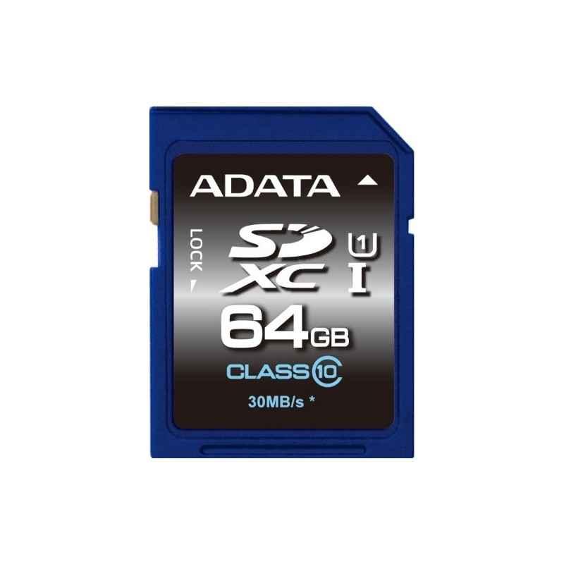 CARD SD ADATA- 64 GB- SDXC- clasa 10- standard UHS-I U1- ASDX64GUICL10-Rtimbru verde 003 lei)