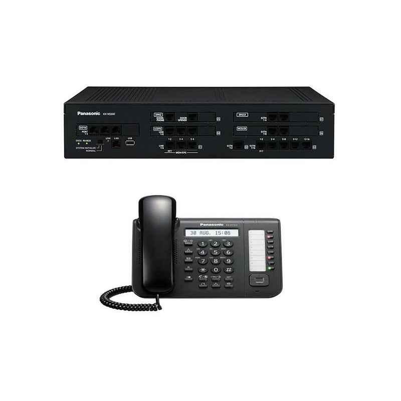 CENTRALE telefonice Panasonic Centrala Telefonica Panasonic KX-NS500NE(6/2/32)- hibrid- IP- 1 buc telefon digital KX-DT521 si 1