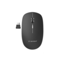 MOUSE GEMBIRD- PC sau NB- wireless- 24GHz- optic- 1600 dpi- butoane/scroll 4/1- silent- USB-C- negru- MUSW-4BSC-01timbru verde 0