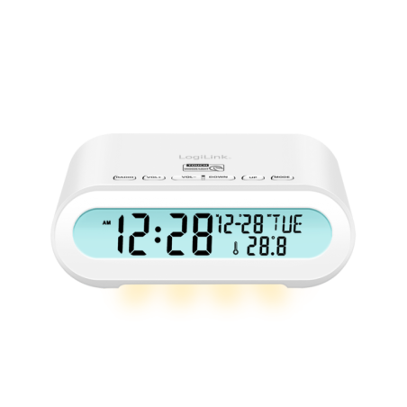 CEAS DIGITAL LOGILINK- radio- cu alarma- temperatura- umiditate- functie amanare- USB-C- alb- SC0121W