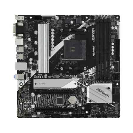 PLACA de BAZA Asrock A520M PRO4- skt AM4- mATX- AMD A520- 4 x DDR4- max 128 GB- 4 x SATA- 2 x M2- 71- A520M PRO4