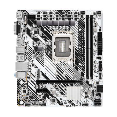 Placa de baza AsRock H610M-HDV/M2 D5- skt LGA 1700- chipset Intel H610- mATX- 2 x DDR5 max 96 GB- USB 32 gen 1- 4 x SATA- 1 x M2