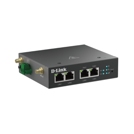 MODEM D-LINK M2M 4G- 2 x 10/100 RJ45- 2 x 10/100 RJ45 PoE- 1 x SIM- carcasa zinc rezistenta la coroziune DWM-314-TPtimbru verde
