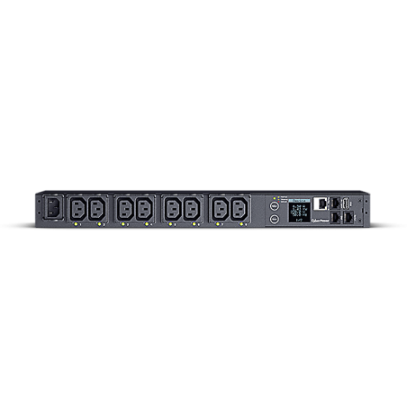 PDU CYBER POWER 1U pt rack 19 inch- 8 prize IEC- intrare IEC- max 12 A- sistem management- PDU41004timbru verde 4 lei)