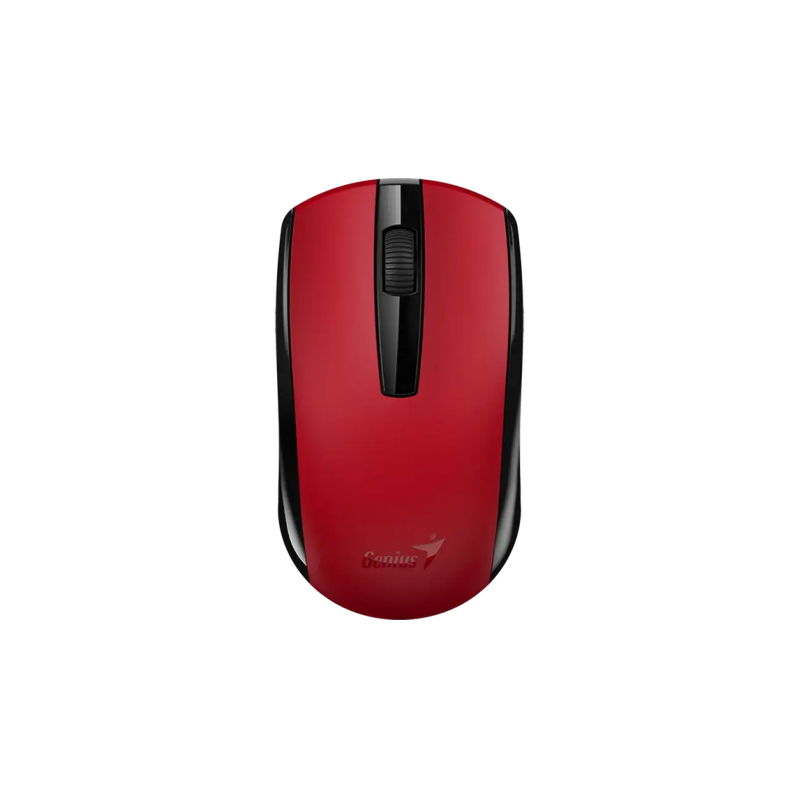 Mouse Genius ECO-8100- PC sau NB- wireless 24GHz- optic- 1200 dpi- butoane/scroll 3/1- acumulator- rosu- 31030046402timbru verde