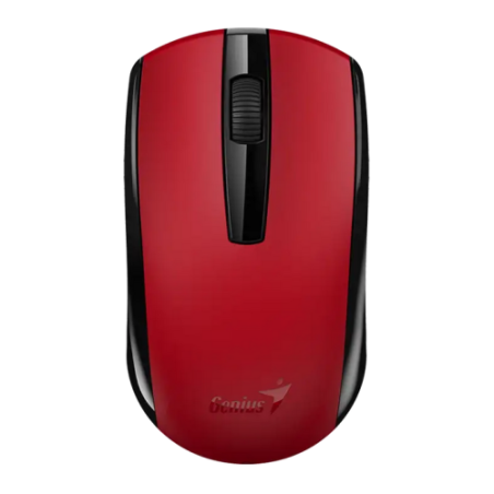Mouse Genius ECO-8100- PC sau NB- wireless 24GHz- optic- 1200 dpi- butoane/scroll 3/1- acumulator- rosu- 31030046402timbru verde