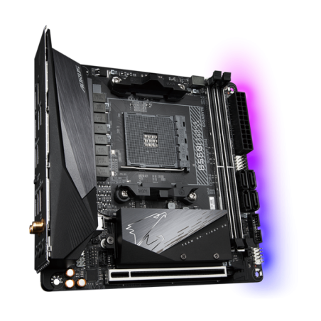 PLACA de BAZA Gigabyte B550 I AORUS PRO AX- skt AM4- mini ITX- AMD B550- 2 x DDR4- max 64 GB- 4 x SATA- 2 x M2- 71- B550 I AORUS