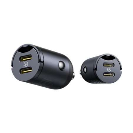 INCARCATOR auto Baseus Tiny Star- Quick Charge 30W- 2 x USB Type-C - negru C00035001121-03timbru verde 08 lei) - 6932172677190