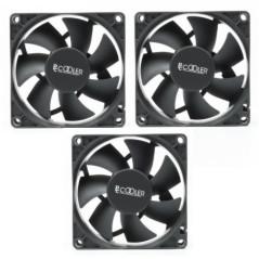 Set 3 ventilatoare PCCooler DN 80- 80mm- 1400 RPM- hydraulic bearing- 1821 cfm- - 3-pin- negru- DN 80 BK 3 IN 1