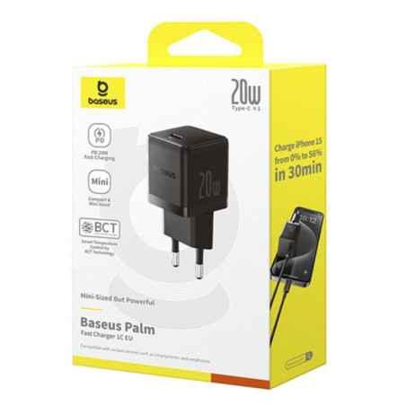 INCARCATOR retea Baseus Palm- Quick Charge 20W- 1 x USB Type-C- negru P10111602113-00timbru verde 018 lei) - 6932172672935
