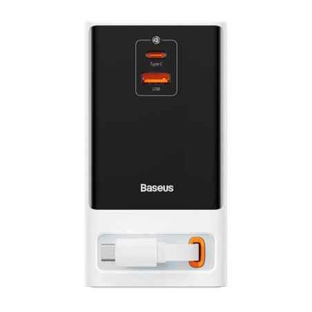 INCARCATOR RETEA Baseus PowerCombo Powerstrip- QC 65W- 2xAC- 1 x cablu integrat retractabil USB Type-C Output 5V/3A- 1xUSB- 15m-