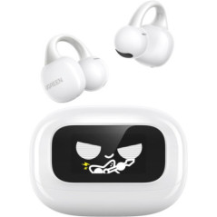 CASTI Ugreen- WS208- TWS- Bluetooth 54- ANC- HiTune ClipBuds- 30 ore durata viata baterie- ecran tactil- alb- 55136-timbru verde