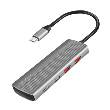 HUB extern LOGILINK- porturi USB: USB-A 32 Gen2 x 2 USB-C Gen2 x 2- conectare prin USB-C PD 100W- prot supracurent- supratensiu