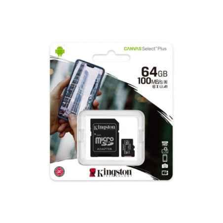 Card memorie Kingston microSD 64GB Canvas Select Plus 100MB/s Adaptor