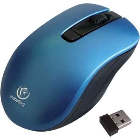 Mouse wireless optic Rebeltec, mouse optic Bluetooth/USB, culoare albastru, cu dongle USB inclus.