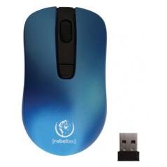 Mouse optic wireless Rebeltec, culoare albastru, cu dongle USB inclus; mouse de 1600 dpi.
