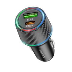 INCARCATOR auto Borofone BZ21- pt bricheta auto- 1 x USB max18W- 1 x USB Type-C max 30W- negru 6941991101175timbru verde 018 lei