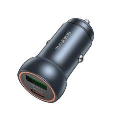 INCARCATOR auto Borofone BZ32A- pt bricheta auto- 1 x USB max18W- 1 x USB Type-C max 30W- gri 6941991118579timbru verde 018 lei)