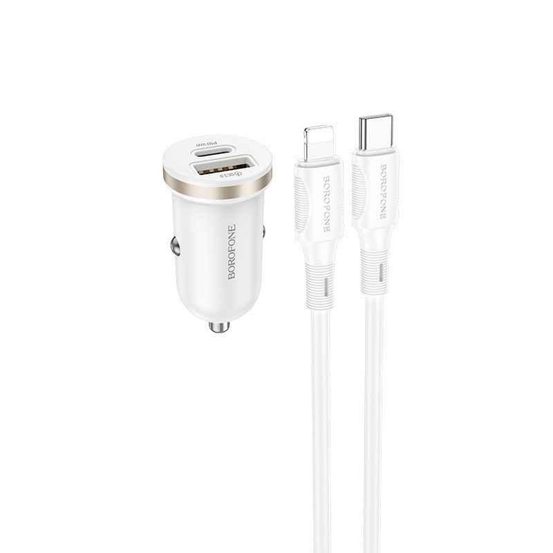 INCARCATOR auto Borofone BZ22- pt bricheta auto- 1 x USB max18W- 1 x USB Type-C max 30W- putere totala 30W- include cablu USB Ty