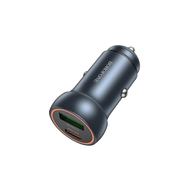 INCARCATOR auto Borofone BZ34B- pt bricheta auto- 1 x USB max18W- 1 x USB Type-C max 30W- putere totala 30W- include cablu USB T