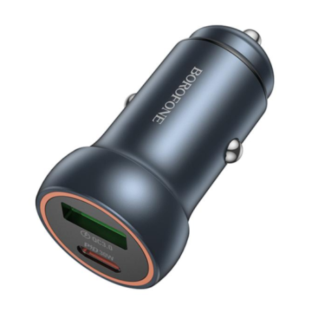 INCARCATOR auto Borofone BZ34B- pt bricheta auto- 1 x USB max18W- 1 x USB Type-C max 30W- putere totala 30W- include cablu USB T