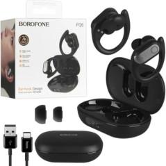 CASTI Borofone FQ6- pt smartphone- wireless TWS- microfon pe casca- conectare prin Bluetooth 54- negru 6941991119200timbru verde