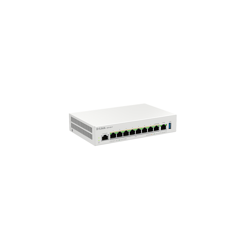 ROUTER D-Link wired 25 Gigabit- 1 x Gigabit WAN- 1 x 25G WAN/LAN- 7 x 25G LAN- 8 Port 8023at PoE output- tehnologie VPN DBR-600-