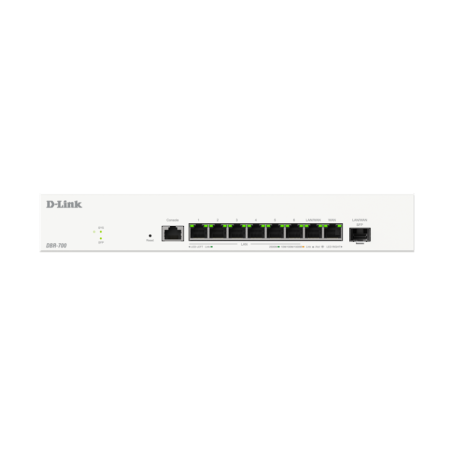 ROUTER D-Link wired 25 Gigabit- 1 x 25G WAN- 1 x 25G WAN/LAN- 6 x 25G LAN- 1 x 1G/25G SFP- tehnologie VPN DBR-700timbru verde 08