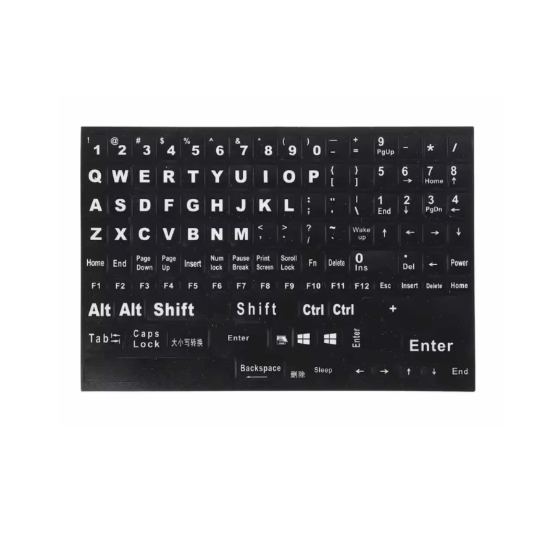 Sticker tastatura layout ENG (US) negru extinsa inclusiv numerice