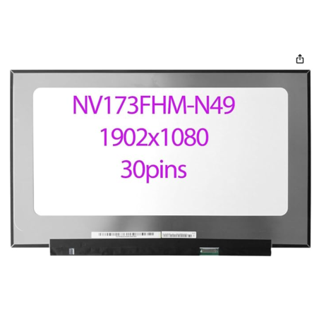 Laptop display 17.3 inch slim Full-HD 1920x1080 NV173FHM-N49 30 pin no bracket